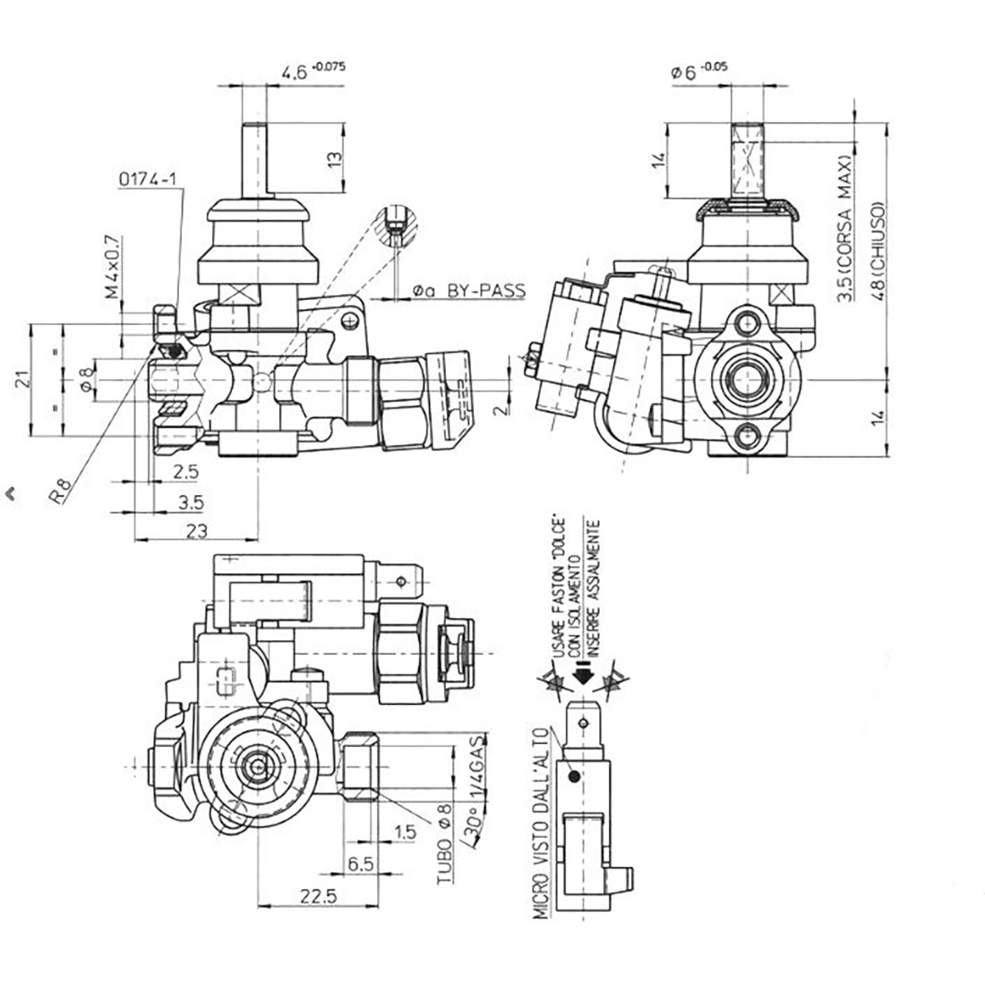 RUBINETTO VALVOLATO TIPO NARDI ONOFRI TERIM - R3610 - immagine 1